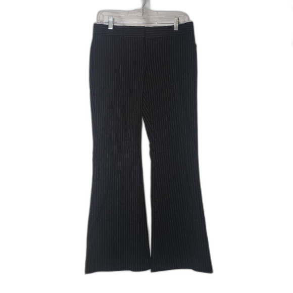 Vintage Y2K EXPRESS Design Studio Editor Black Pinstriped Dress Pants Size 4 - Picture 1 of 7